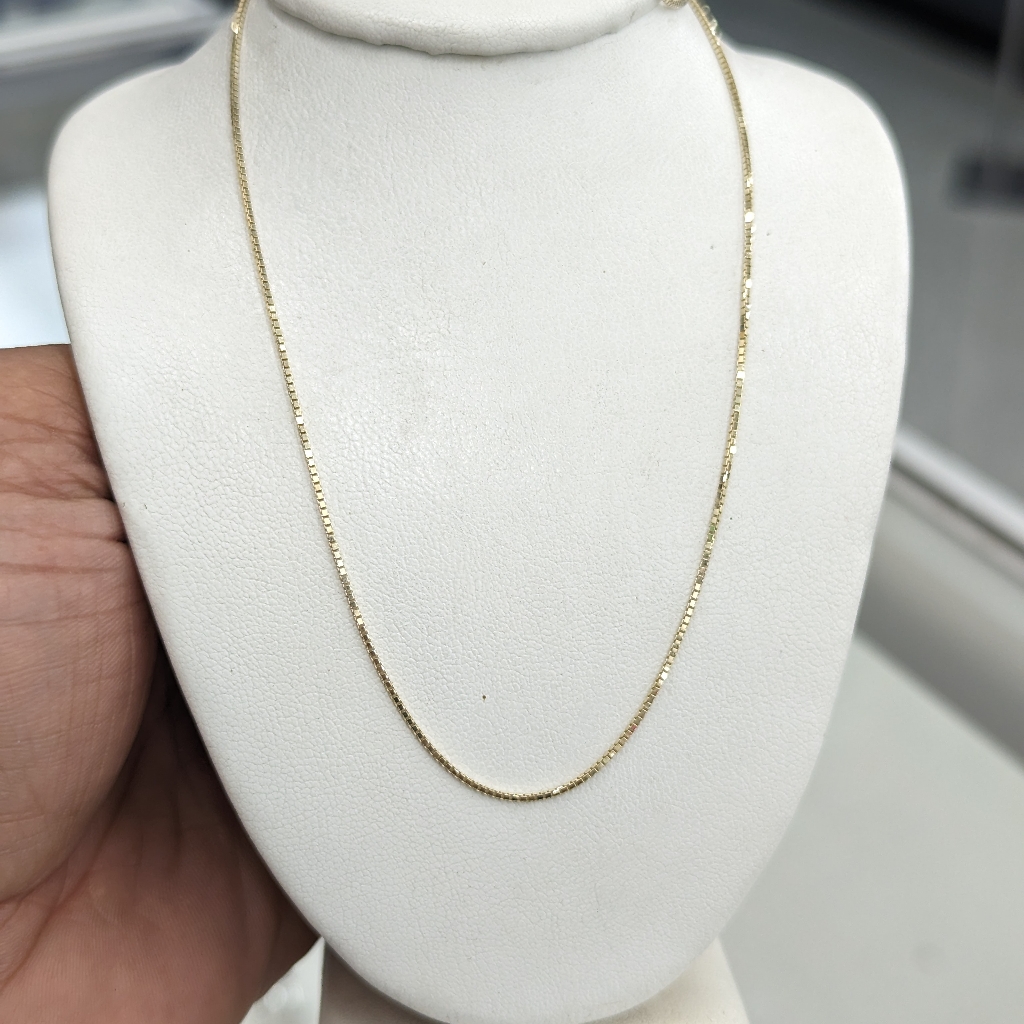 10kt Real Solid Gold Box Chain 0.8mm 18 Inches